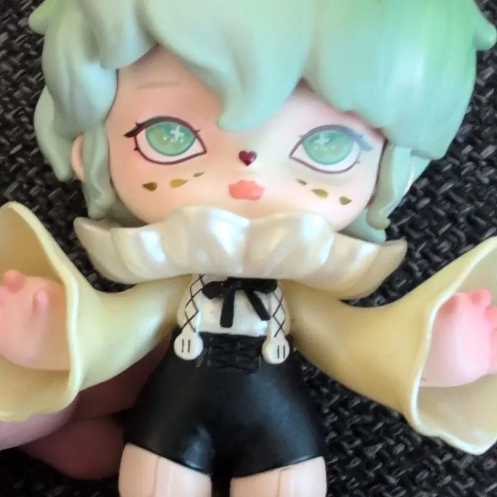 Green-Haired Fox Girl Anime Figure Anthropomorphic Plastic, Tail, Ears